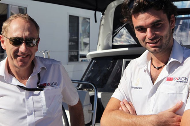 Tony Ross with Florian Coroller, part of the dedicated Ensign team © Rosalie Taylor